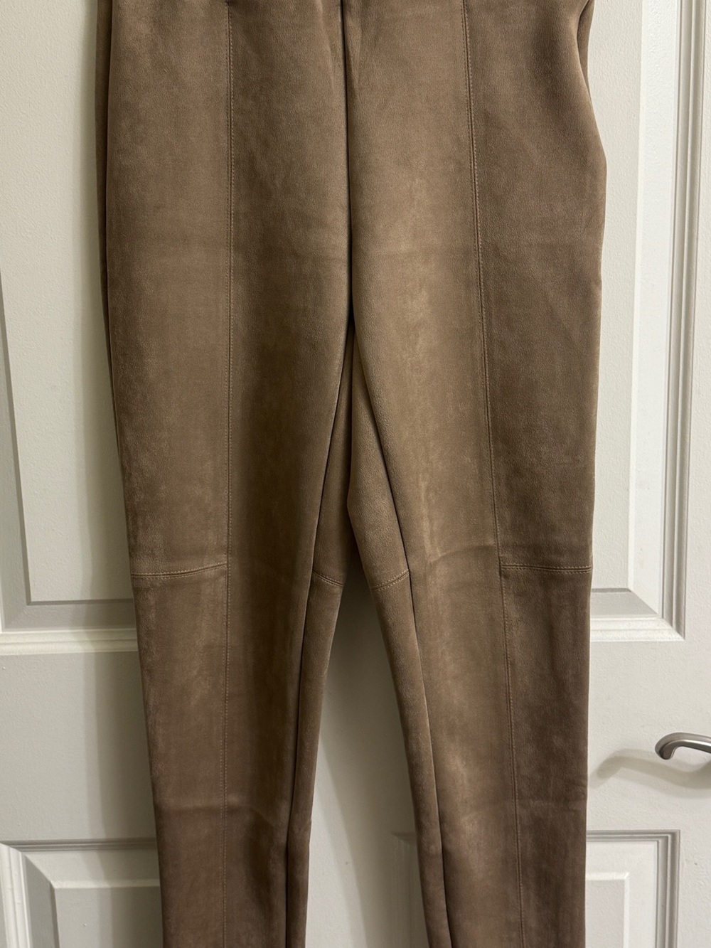 Zara Taupe Faux Suede Ankle Pants